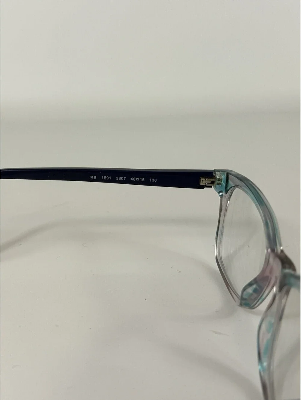Ray Ban RB1591 3807 Womens Jr Blue & Clear Eyeglasses FRAMES ONLY 48-16-130